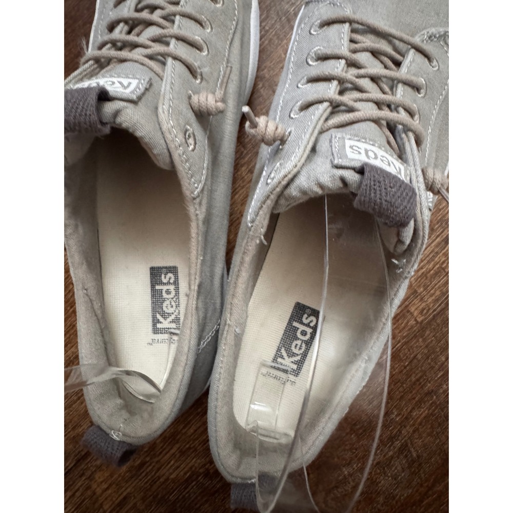 Keds Women's Canvas Lace Up Sneakers Gray Taupe Size 8.5 Casual Comfort Shoes - Picture 4 of 7